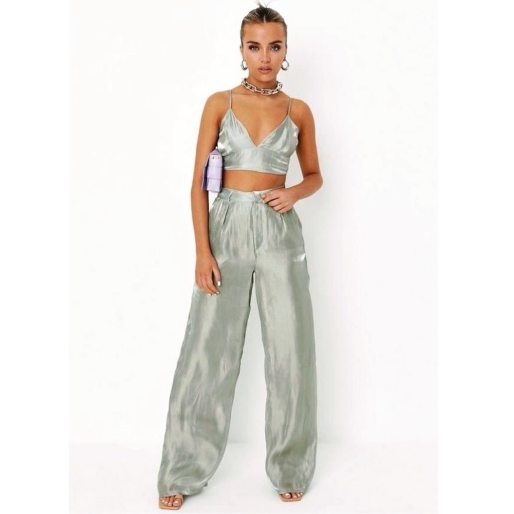 Elegant Satin Green slacks - Picture 4 of 4